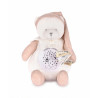 Un compagnon rose tout doux pour des moments pleins de tendresse. Musique et étoiles pour faire rêver les tout-petits.